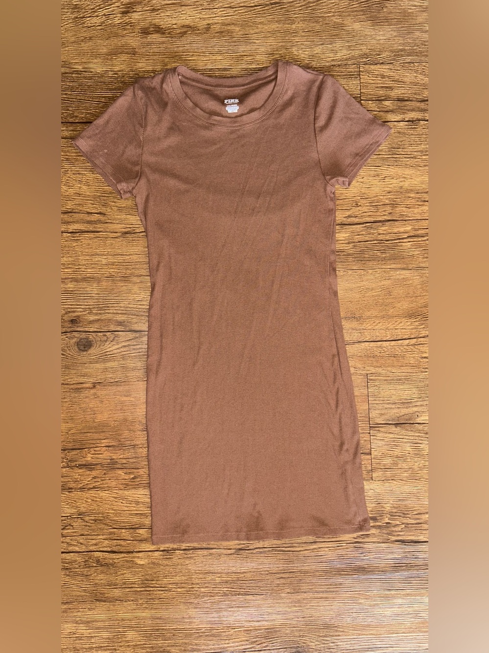 PINK Victoria's Secret Short Sleeve Crewneck Tee Dress - Brown